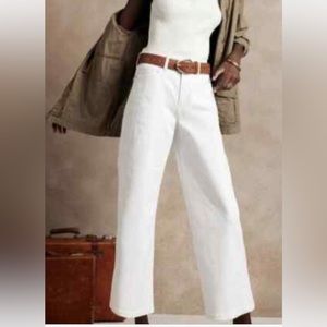 Banana Republic White Wide Leg High Rise Crop Jeans Size 29